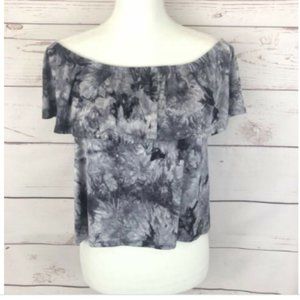 Sky & Sparrow Tie Dye Off Shoulder Crop Top